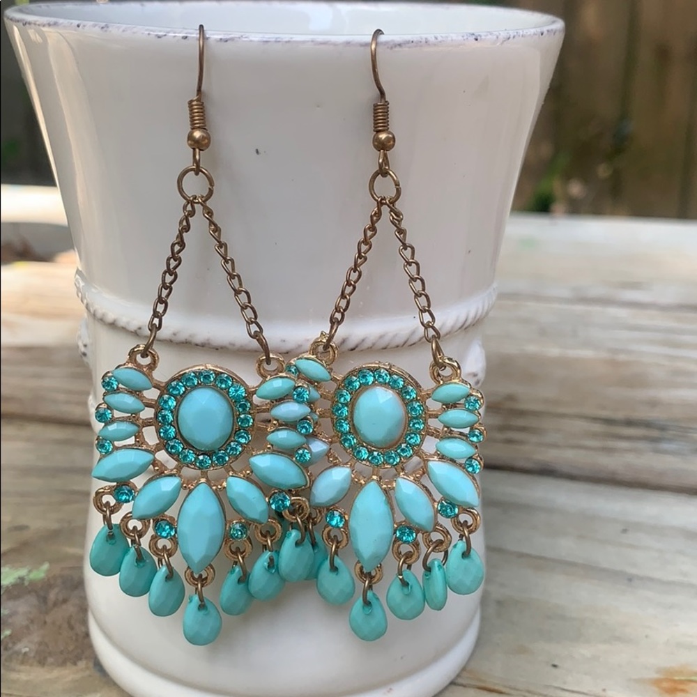 Turquoise boho earrings